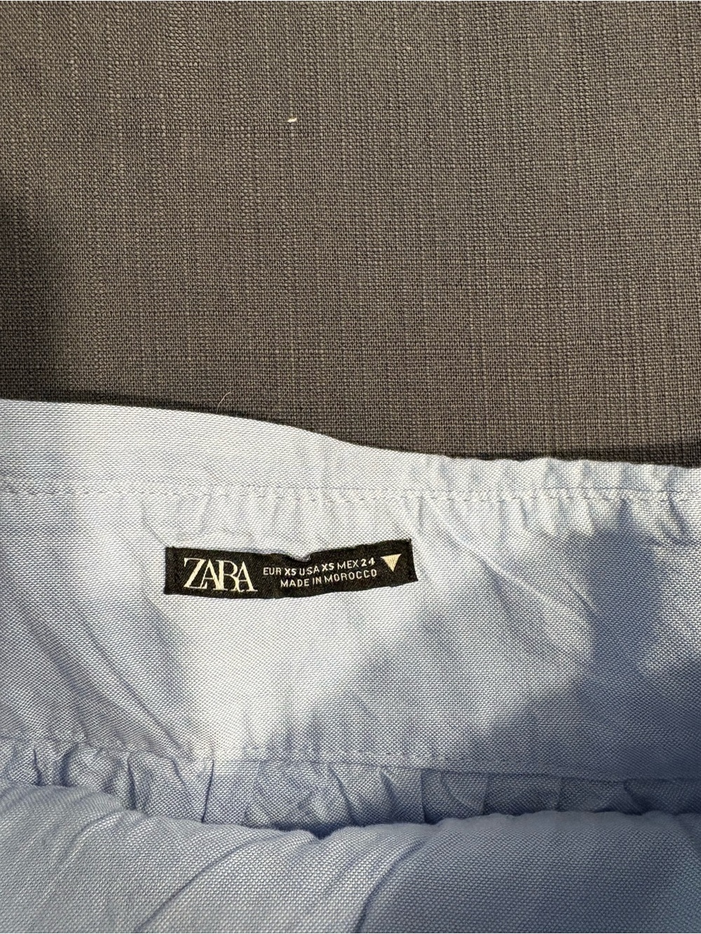 Zara Light Blue Strapless Button-Front Bustier Top - Picture 3 of 4